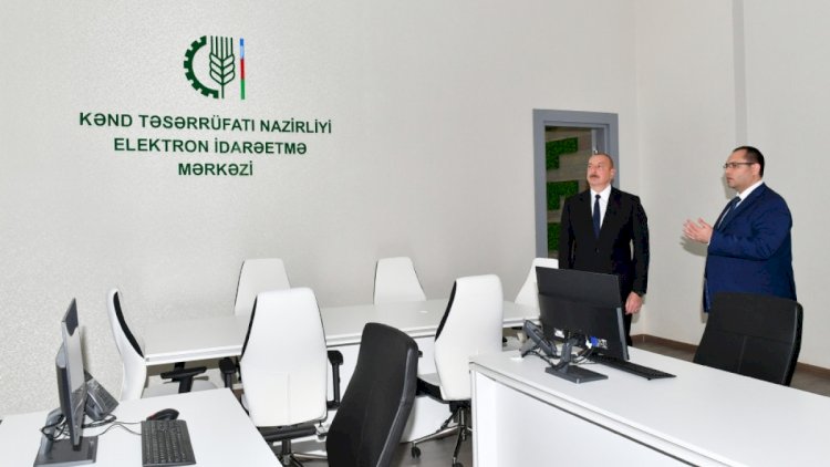    Prezident Əliyev nazirliyinin yeni inzibati binasının açılışında iştirak etdi   