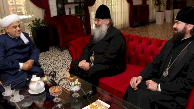    Şeyxülislam Allahşükür Paşazadə Kazan və Tatarıstan Mitropolitini qəbul etdi - Fotolar   