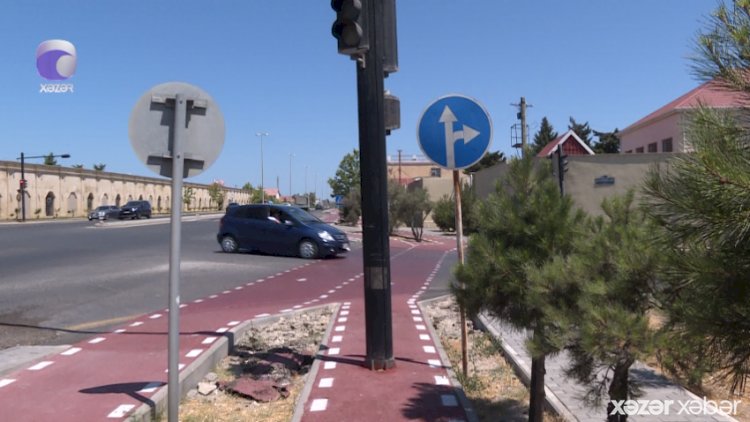    Velosiped zolağına işıqfor qoydular - Video   