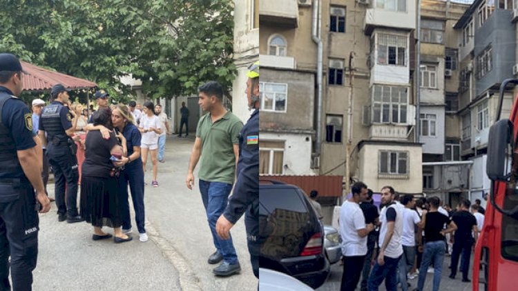   Yasamalda binada baş verən yanğın söndürüldü - Video   