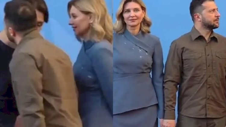    Zelenskinin birinci xanımı öpməsi arvadının xoşuna gəlmədi    