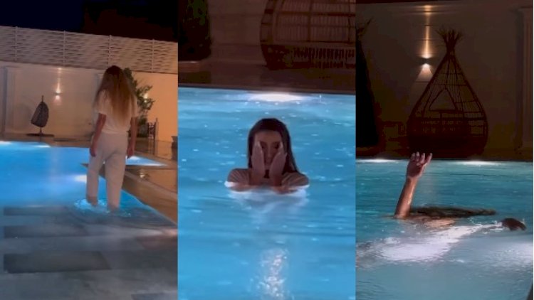    Röya elə bir formada hovuza girdi ki...   - Video