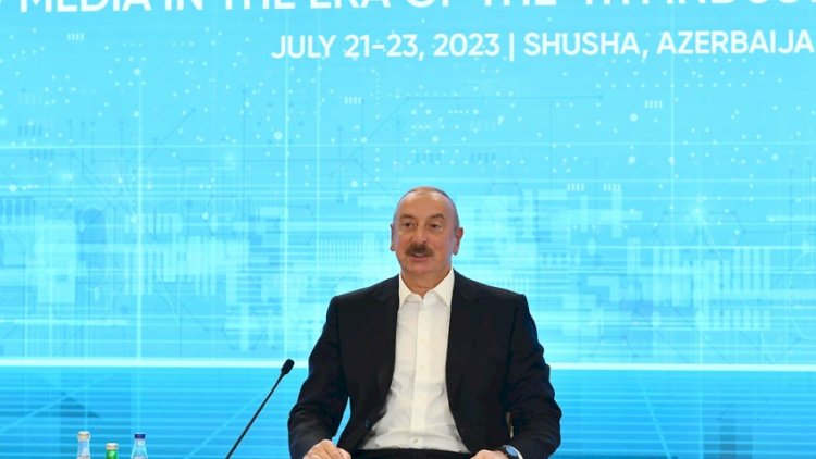    Prezident İlham Əliyev Şuşada Qlobal Media Forumunda çıxış edir   - Canlı