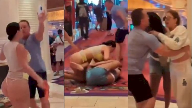    BİABIRÇILIQ: 4 qadın evli kişiyə görə oteldə saçyolduya çıxdı   - Video