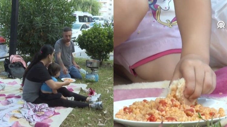   Kirayə pulunu verə bilməyən ailə parkda yaşayır   - Video