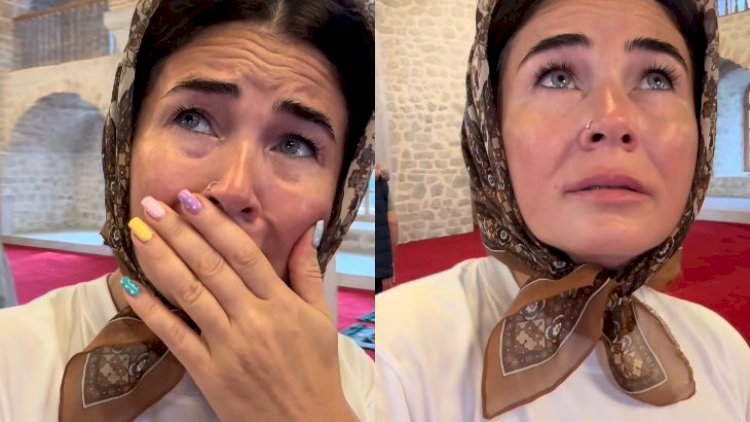    Şuşada məscidə gedən Elnarə tənqid olundu: Burnunda pirsinq, rəngli manikür...   - Video
