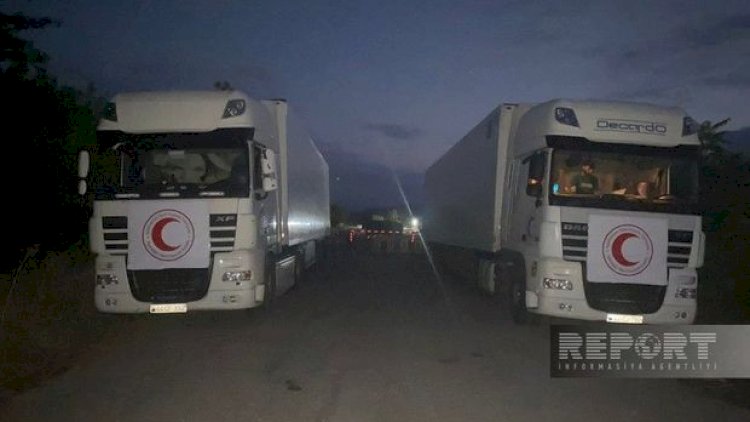    Humanitar karvan Ağdam-Xankəndi yolunda gözləyir - Fotolar   