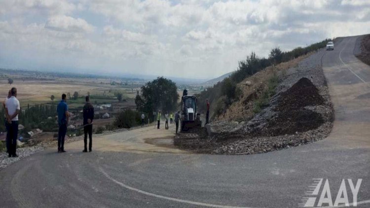    Şəkidə selin yuduğu yollarda fəsadlar aradan qaldırıldı   