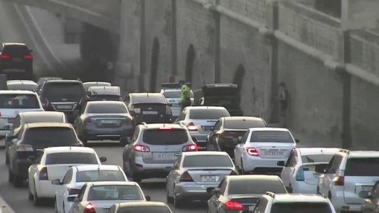    Bakıda tuneldə nasaz avtomobil yolda qaldı, tıxac yarandı   