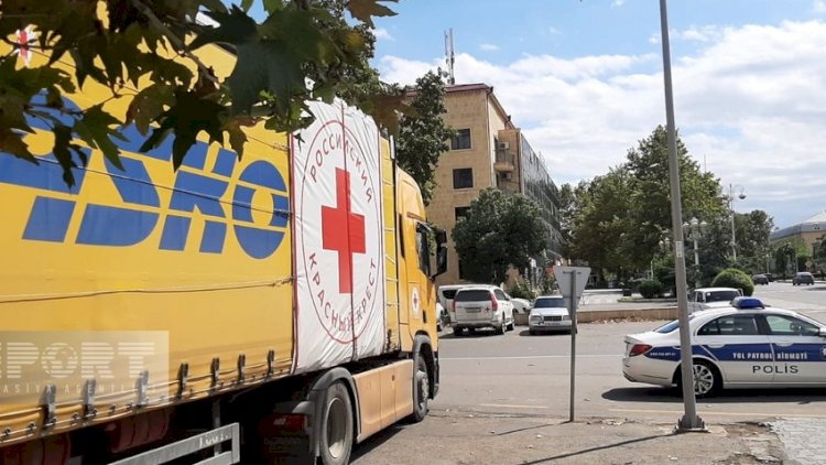    Rusiyanın Qarabadakı erməniəsillilərə göndərdiyi yardım maşını hələ də Bərdədə gözləyir   
