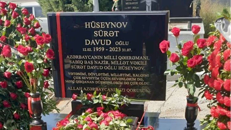    Sürət Hüseynovun məzarına bu sözlər yazıldı - FOTO   