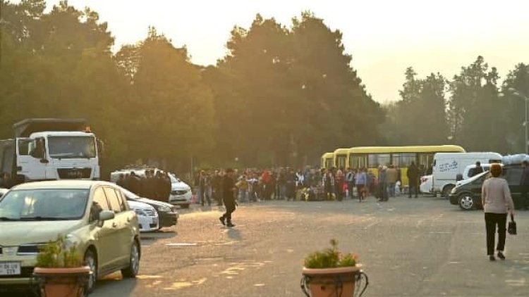    Ermənilər Qarabağı tərk edir: Ucu-bucağı görünməyən tıxac   - FOTO
