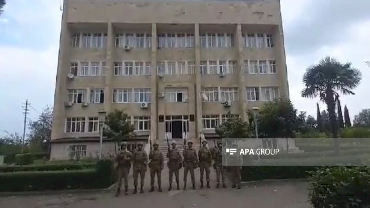    Ağdərənin mərkəzində Azərbaycan bayrağı dalğalanır   