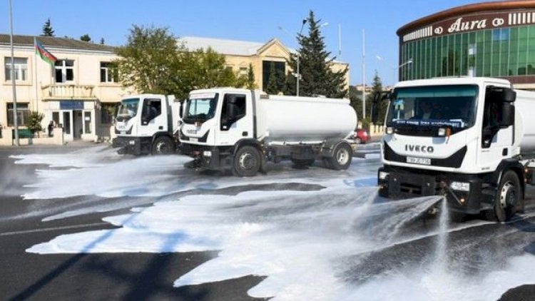    Paytaxtda 547 küçə yuyuldu - Fotolar   