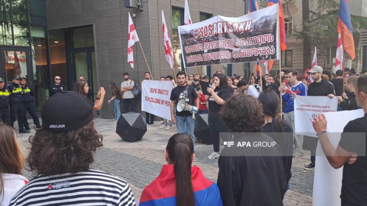    Gürcüstan polisi erməni diasporasının Azərbaycana qarşı təxribatına icazə vermədi - Fotolar   