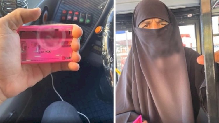    Anasının çadrasını geyindi, avtobusa mindi - Şok olay   