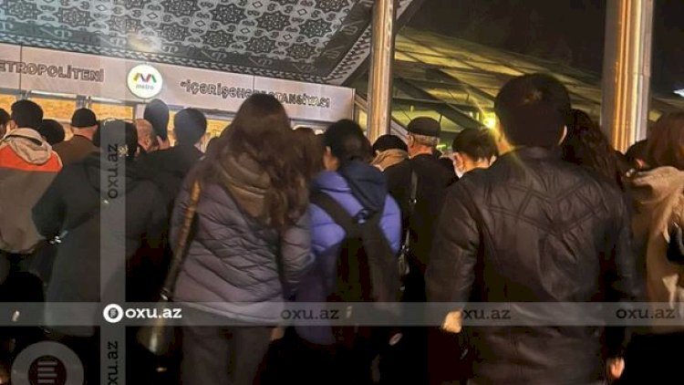    Bakı metrosunda sıxlıq yarandı - Foto   