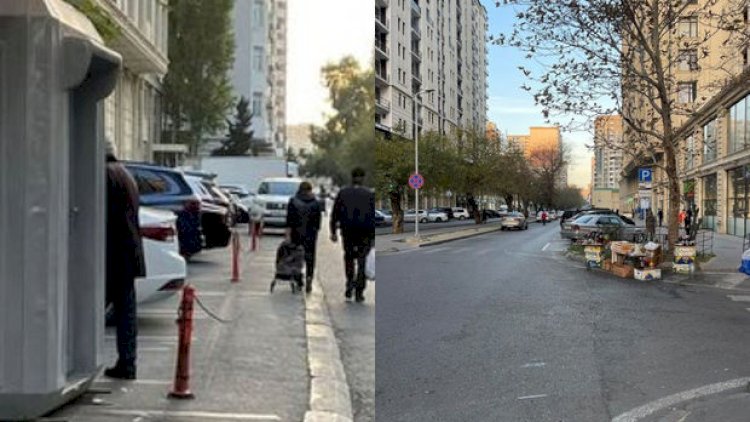    Bakıda restoran sahibi parkinq ərazisini zəncirlədi - Fotolar   