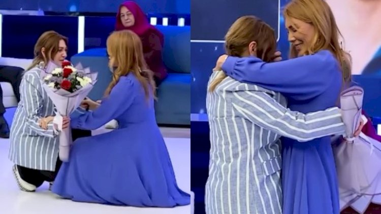    Studiyaya gələrək Xoşqədəmin qarşısında diz çökdü – VİDEO   
