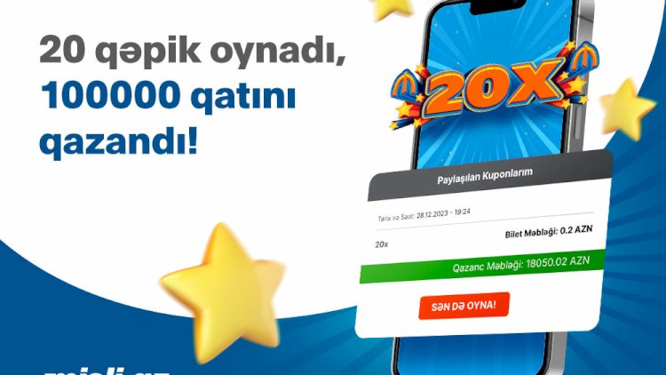    “ePoz-Qazan” oyunu 20X-də 20 qəpiyə 20 min manat uduldu   