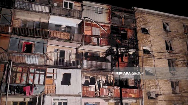    Gəncədə yaşayış binasında yanğın:   Xəsarət alanlar var