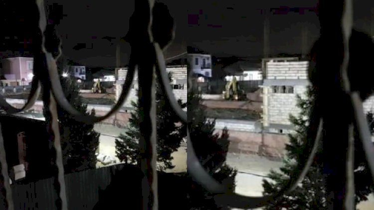    Bakıda gecə saatlarında məktəb tikilir - Video   
