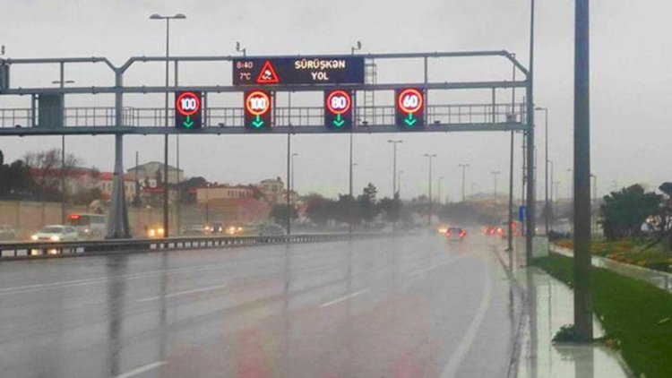    Qarlı hava şəraitinə görə Zığ dairəsi-Hava Limanı yolunda sürət həddi endirildi   