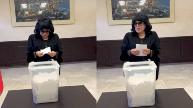    Flora Kərimova seçki məntəqəsində ağladı - Video   