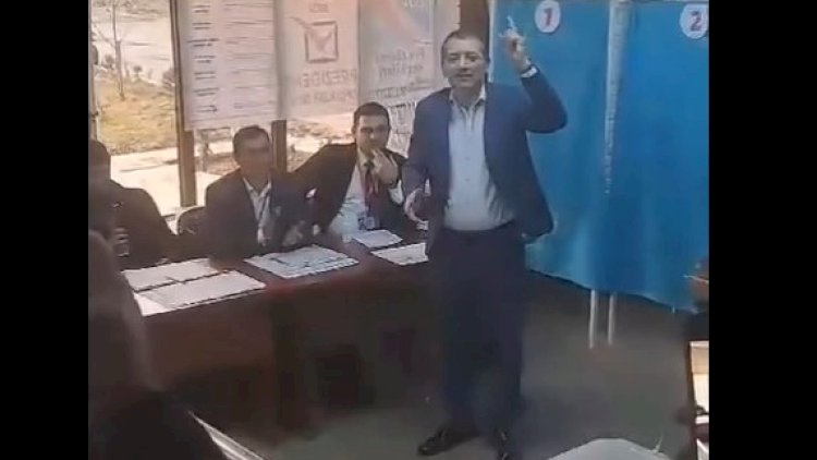    Ələkbər Yasamallı seçki məntəqəsində meyxana dedi - Video   