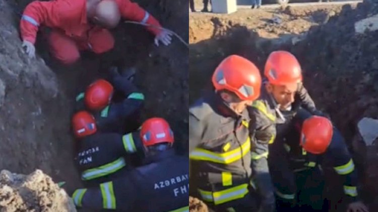    Füzulidə torpaq uçqunu altında qalan şəxs xilas edildi - Video   