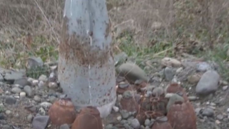    Ermənilər Ağdamda turboreaktiv raket basdırıblar - Video   