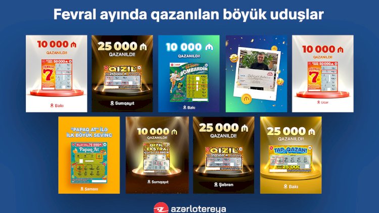    “Azərlotereya” fevralda 14 böyük uduş qazandırıb   