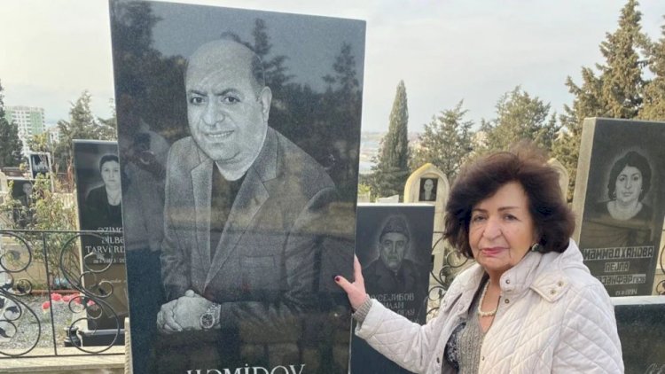    Kübra Əliyeva Elçin Həmidovun məzarı başında - FOTO    