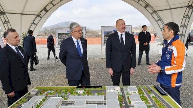    İlham Əliyev və Kasım-Jomart Tokayev Füzulidə xəstəxananın layihəsi ilə tanış oldular   