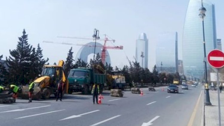    Sürücülərin NƏZƏRİNƏ: Bu prospektdə təmir başladı - Fotolar   