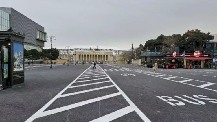    Tofiq Bəhramov adına stadionun qarşısında avtobus zonası yaradıldı   