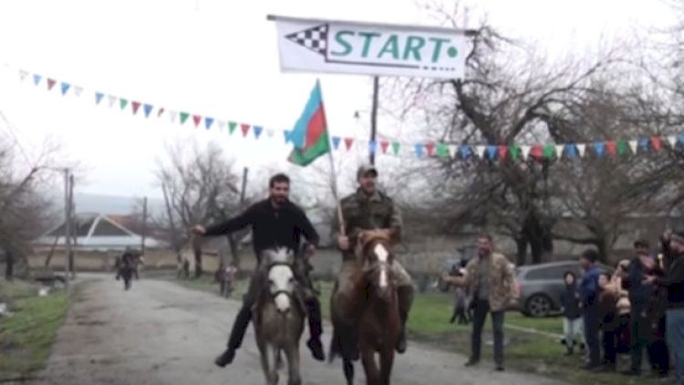    Qaxlıların bayram adətləri: Novruzda keçirilən at yarışı - VİDEO   