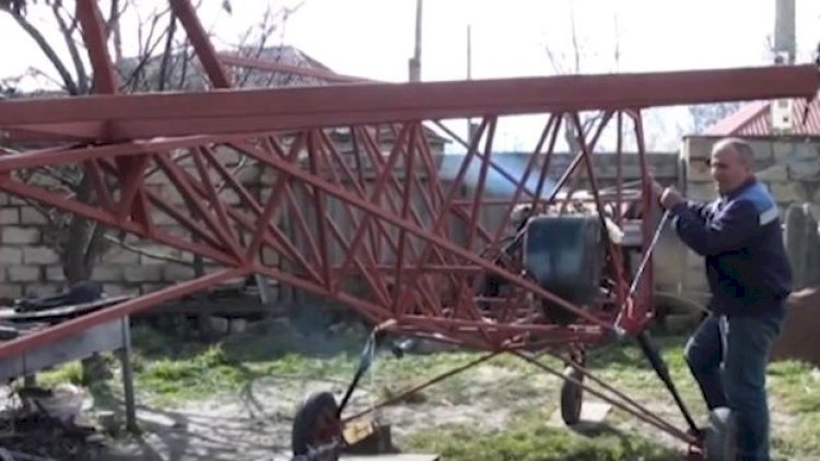    62 yaşlı Zaqatala sakini təyyarə düzəltdi - Video   