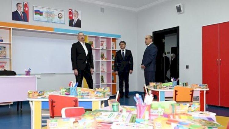    Prezident Bum qəsəbəsində tam orta məktəbin yeni binasının açılışında iştirak etdi   