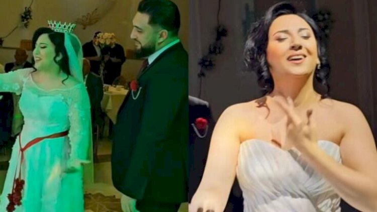    Toyda əri üçün mahnı oxudu - Video   