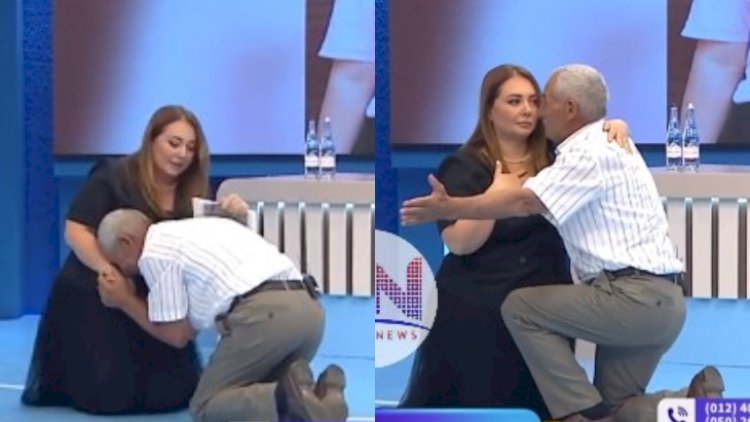    Studiyada təsirli anlar: Lalə Azərtaşın ayağına qapandı   - Video