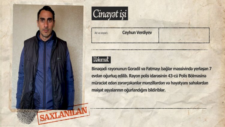    İşlədiyi evlərdən oğurluq edən şəxs saxlanıldı   