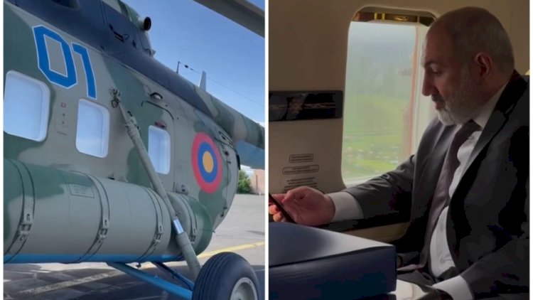    Paşinyanın təcili eniş edən helikopterinin GÖRÜNTÜLƏRİ   