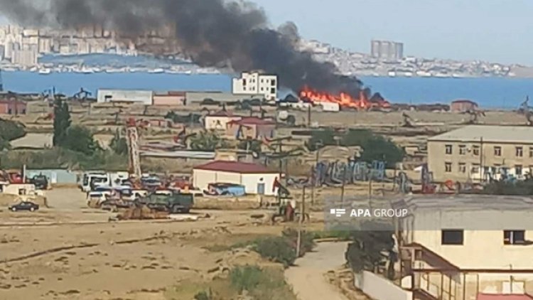    Bakıda güclü yanğın başladı - Video   