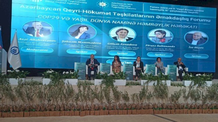    Participants of Azerbaijan's NGO cooperation forum address President Ilham Aliyev    