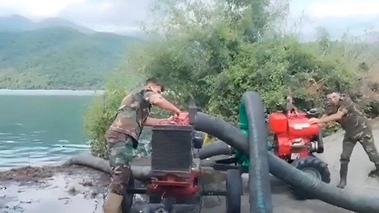    Nohur gölündə suyun səviyyəsi artıb: Təhlükəli vəziyyət yarandı - Video   
