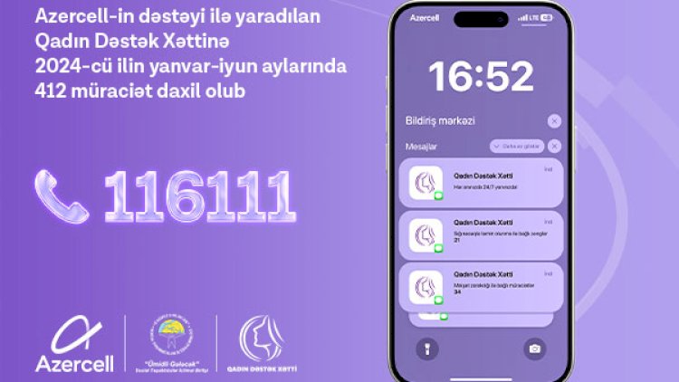    “Qadın Dəstək Xətti”nə  ilk yarım ildə 412 müraciət daxil olub   