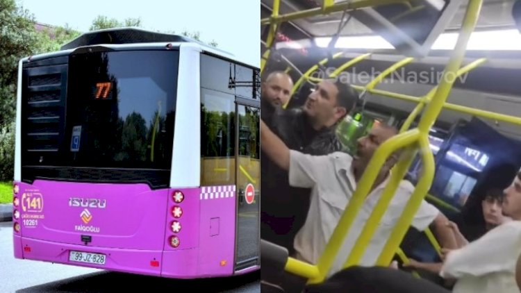    77 saylı  avtobusda dispetçer və sürücüdən biabırçı əməl   - Video