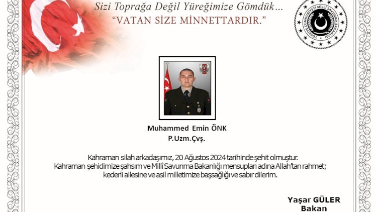    Türkiyə ordusu şəhid verdi    