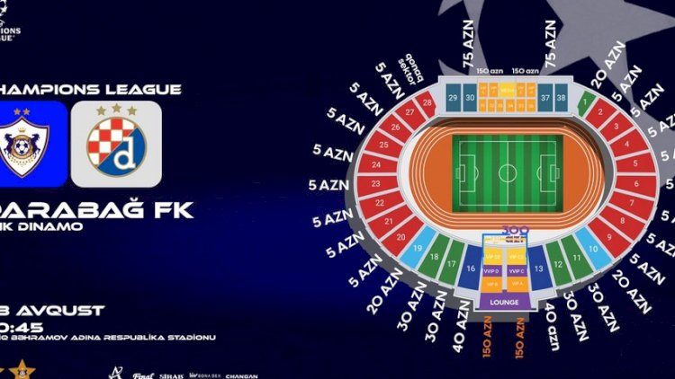    “Qarabağ” - “Dinamo” matçının biletləri sabahdan satışa çıxarılacaq   